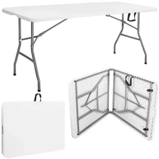 Összecsukható catering asztal 180×74 cm, HDPE, 150 kg teherbírás
