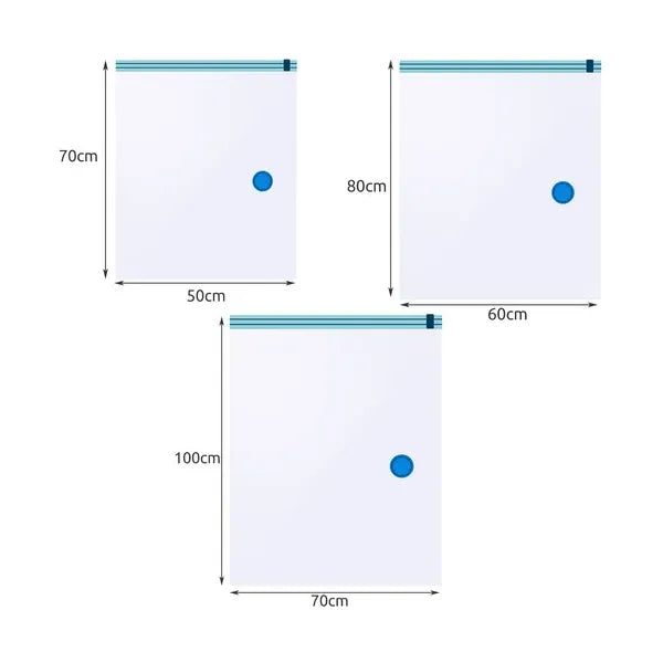 15 darabos újrafelhasználható vákuumzsák készlet 50×70/60×80/70×100 cm