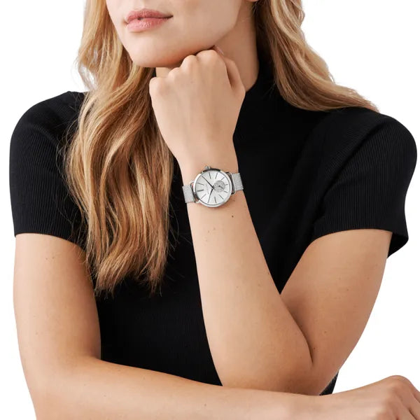 Michael Kors Portia női karóra, 36 mm, ezüst rozsdamentes acél WR50