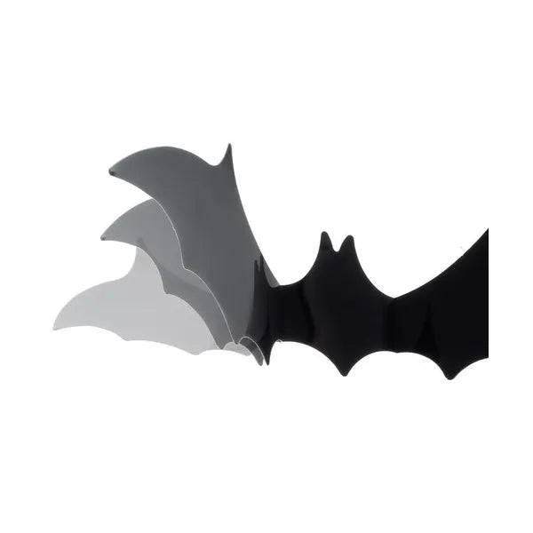 Halloween dekoráció, 3 db óriás fekete denevér szett, 47–37–31 cm