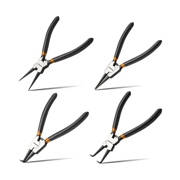 Seeger gyűrűfogó készlet 4 db, belső/külső, egyenes+hajlított, 17 cm