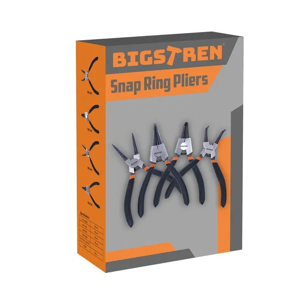 Seeger gyűrűfogó készlet 4 db, belső/külső, egyenes+hajlított, 17 cm