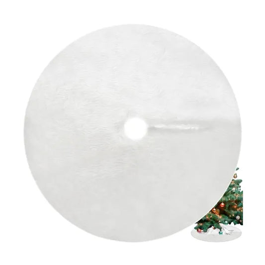Fehér karácsonyfa alá való szőnyeg, műszőrme, Ø 90 cm