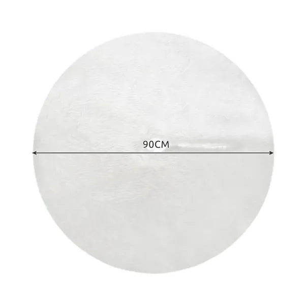 Fehér karácsonyfa alá való szőnyeg, műszőrme, Ø 90 cm