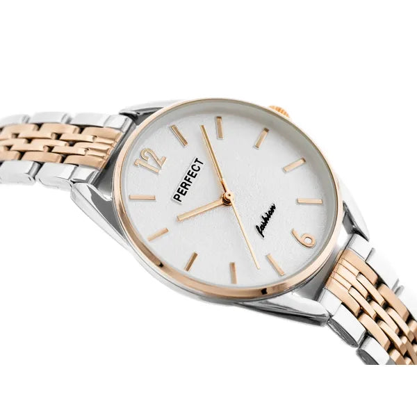 Női kvarc karóra ezüst/rosegold fém szíjjal 34 mm, WR30