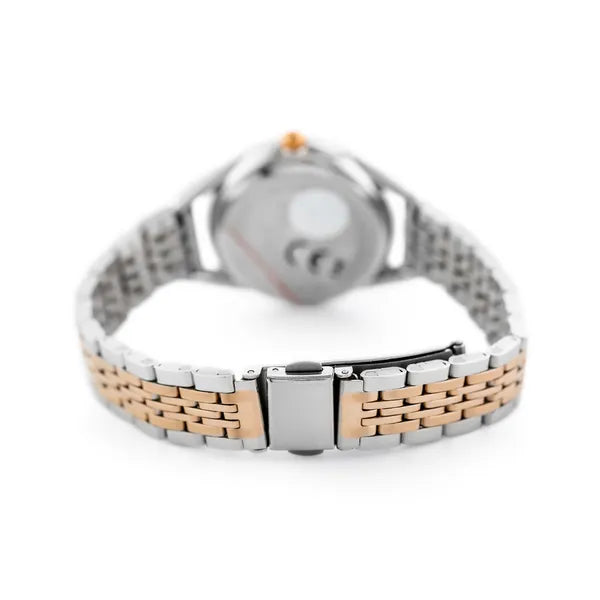 Női kvarc karóra ezüst/rosegold fém szíjjal 34 mm, WR30