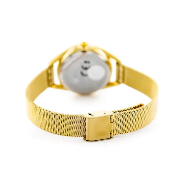 Arany női karóra, Perfect F347, kvarc, fémszíjjal, 34 mm