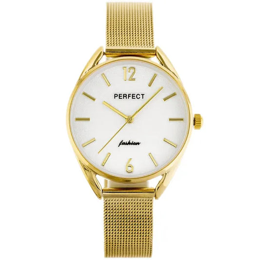 Arany női karóra, Perfect F347, kvarc, fémszíjjal, 34 mm