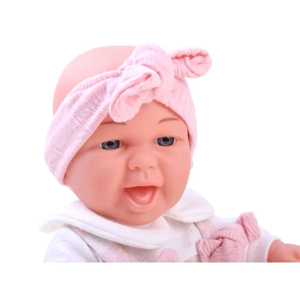 30 cm-es baba babaszett plüss nyuszival és 2 cumival, rózsaszín-fehér