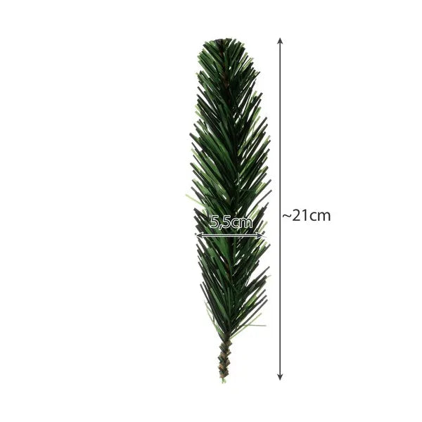 Műfenyő dekor ágak 21 cm, 40 db, rugalmas PVC, zöld