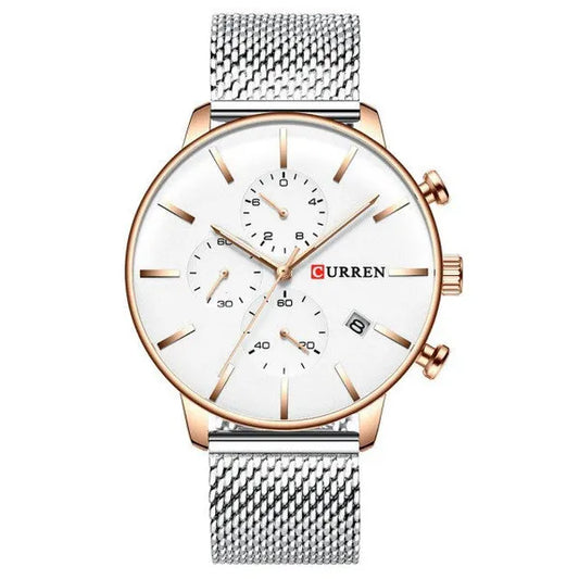 Curren 8339 férfi quartz kronográf karóra rozéarany-ezüst, 42 mm