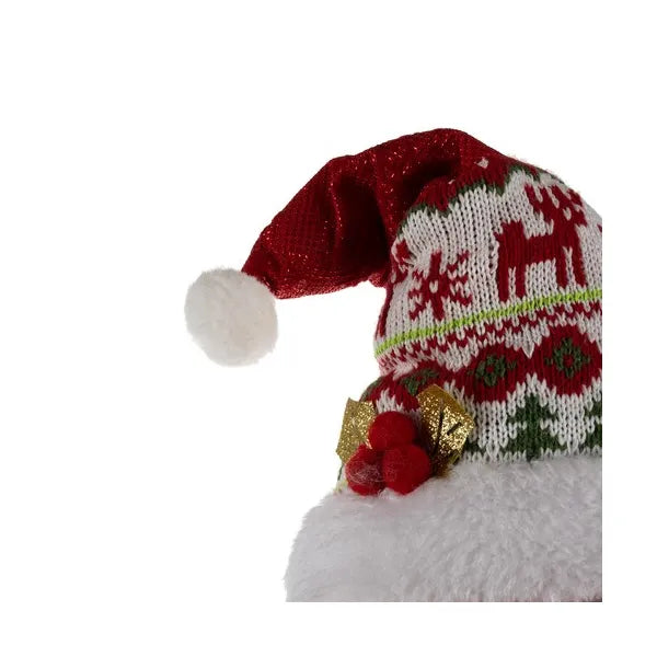 Teleszkópos Mikulás dekor figura, állítható 60–95 cm, piros-fehér, poliészter