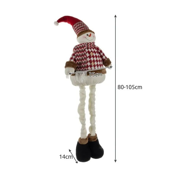 Karácsonyi teleszkópos hóember dekoráció, állítható 80-105 cm