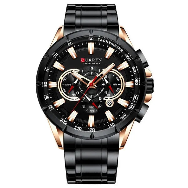Curren 8363 férfi kronográf karóra, kvarc, rozéarany-fekete, 42 mm