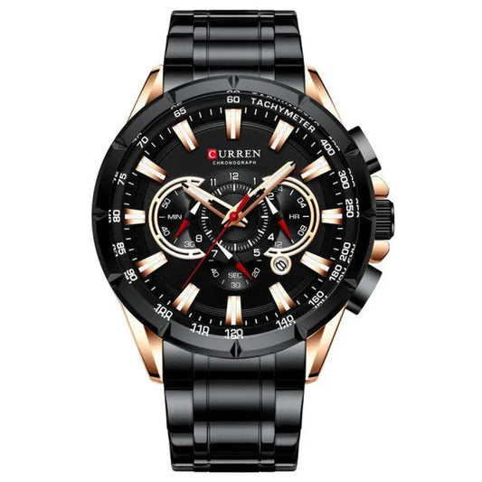 Curren 8363 férfi kronográf karóra, kvarc, rozéarany-fekete, 42 mm