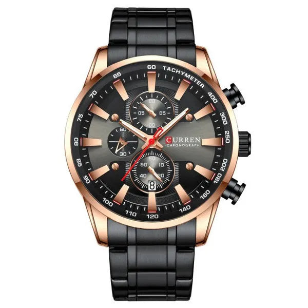 Curren 8351 férfi kronográf karóra rosegold-fekete WR30