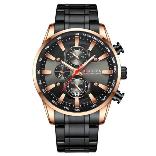 Curren 8351 férfi kronográf karóra rosegold-fekete WR30