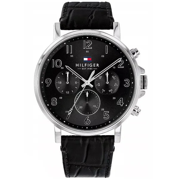 Tommy Hilfiger Daniel férfi karóra, kvarc, bőr szíj, 46 mm, WR50