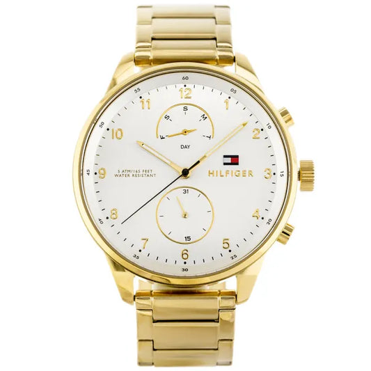 Tommy Hilfiger férfi karóra, arany rozsdamentes acél, 44 mm, WR50