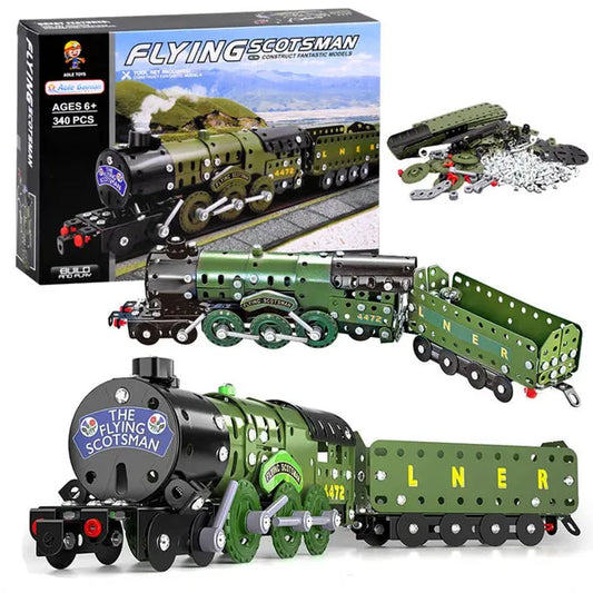 340 részes fém építőkészlet gőzmozdony és kocsi – Flying Scotsman