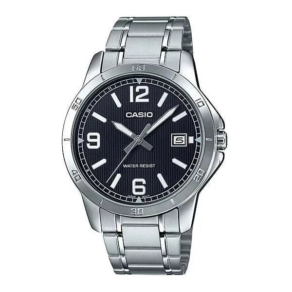 Casio MTP-V004D-1B2 férfi karóra, acél, grafit számlap, dátum