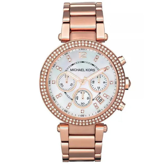 Michael Kors Parker MK5491 női karóra, rozéarany, kronográf, WR100