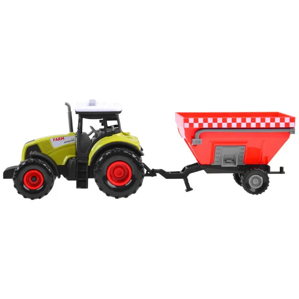 3 részes traktor és pótkocsi játék szett, fém ház, hang-fény