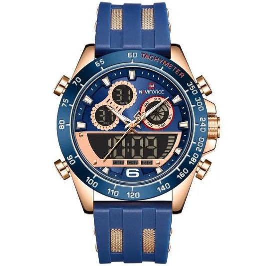 Naviforce NF9188T férfi karóra, kék szilikon szíj, quartz, WR30