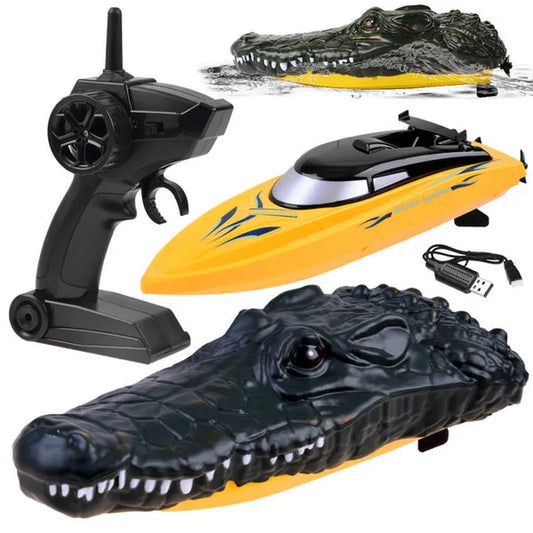 2-az-1-ben távirányítós krokodilfejes motorcsónak, 24 cm, 2.4 GHz