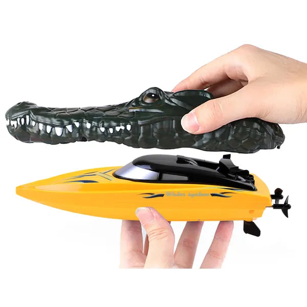 2-az-1-ben távirányítós krokodilfejes motorcsónak, 24 cm, 2.4 GHz