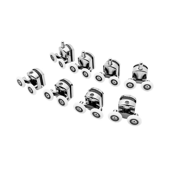 Zuhanykabin görgő készlet, 8 db, 23 mm, csapágyas, 4-6 mm üveghez