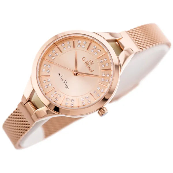 G.Rossi női rosegold acél karóra MIYOTA kvarc, 32 mm, WR30