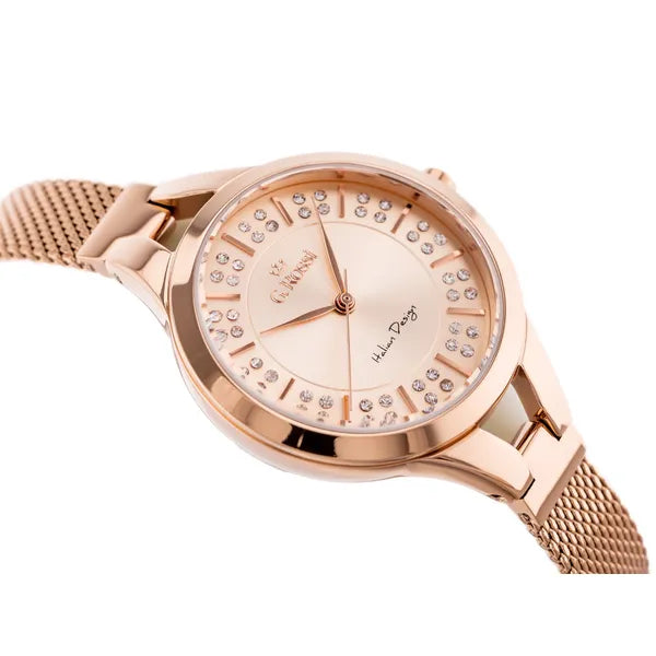G.Rossi női rosegold acél karóra MIYOTA kvarc, 32 mm, WR30
