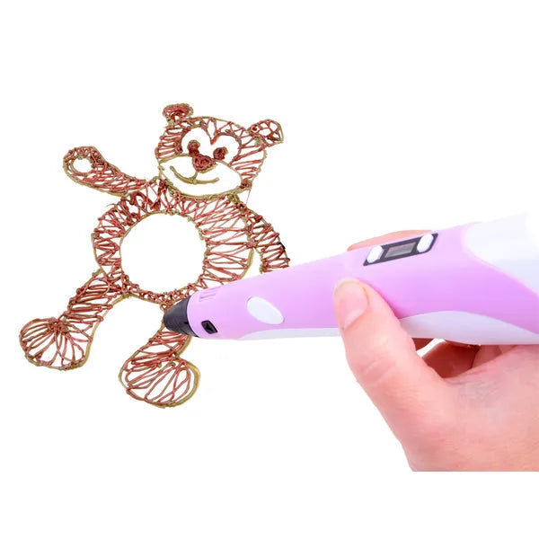 3D rajztoll USB töltéssel, 6 m színes PCL szállal, állvánnyal