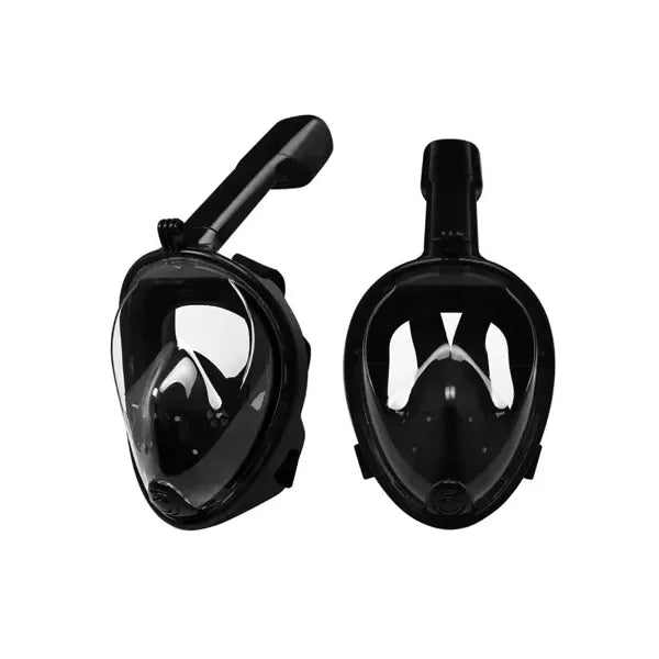 Teljes arcot fedő búvármaszk, L/XL, fekete, 180° látótér, AntiFog DryTop