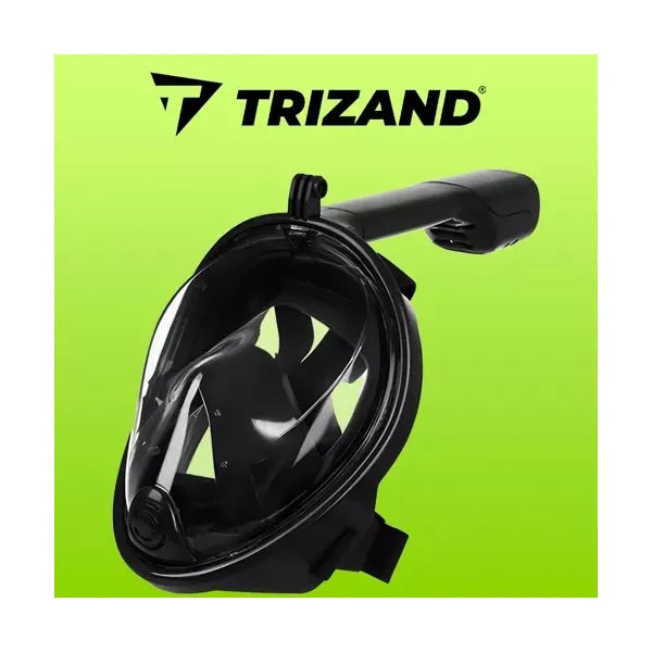 Teljes arcot fedő búvármaszk, L/XL, fekete, 180° látótér, AntiFog DryTop