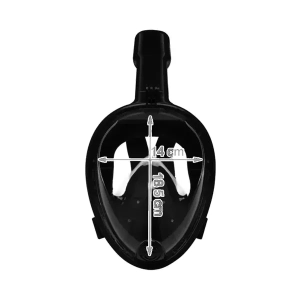 Teljes arcot fedő búvármaszk, L/XL, fekete, 180° látótér, AntiFog DryTop