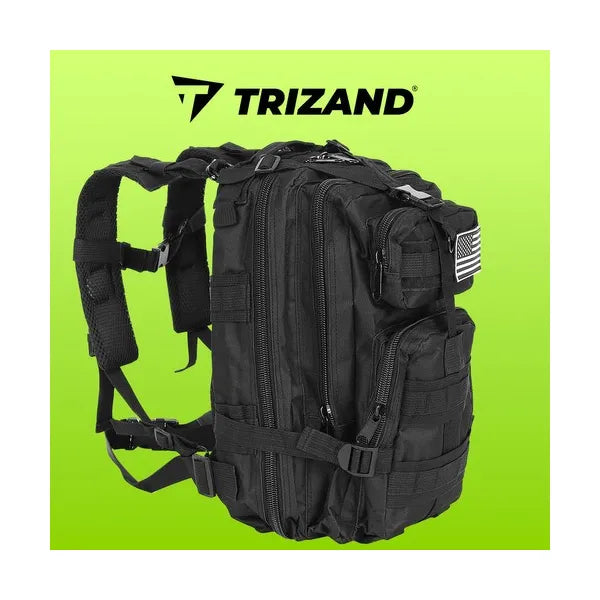 Fekete 26 l MOLLE túra- és katonai hátizsák, vízálló 44×24×20 cm