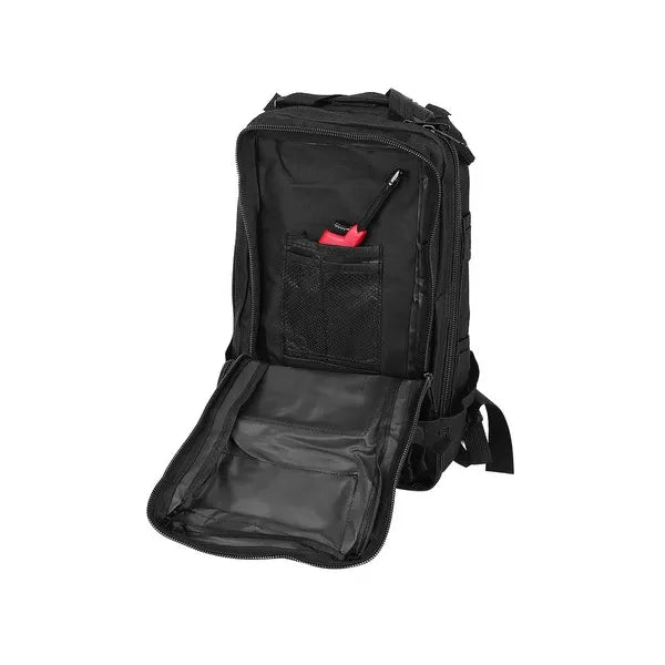 Fekete 26 l MOLLE túra- és katonai hátizsák, vízálló 44×24×20 cm