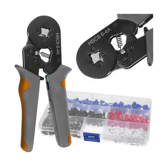 Présfogó készlet 0,25–10 mm² saruhoz, 500 hüvellyel, tokban