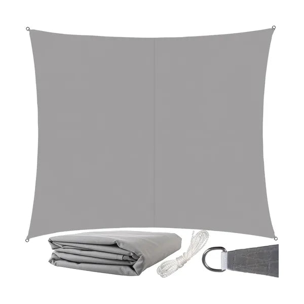 Vízálló napvitorla 3×2 m, szürke, UV-szűrős poliészter 120 g/m²