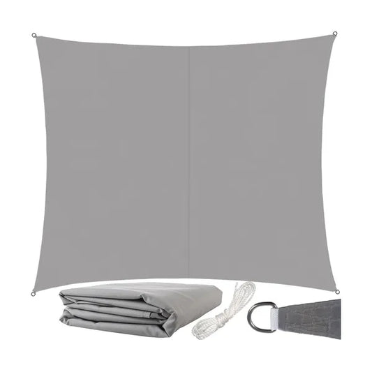 Vízálló napvitorla 3×2 m, szürke, UV-szűrős poliészter 120 g/m²