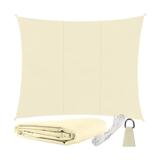 Napvitorla 4×3 m bézs vízálló poliészter 180 g/m²