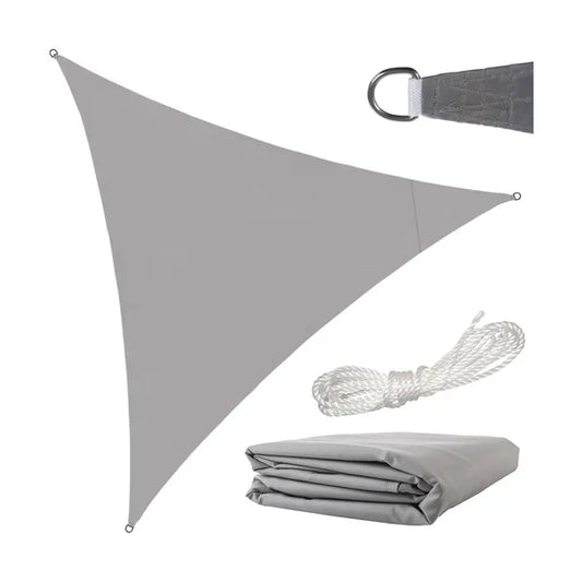 Háromszög napvitorla 3x3x3 m, szürke, vízálló poliészter 120 g/m²