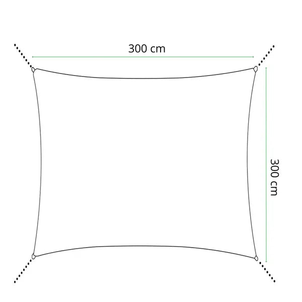 Napvitorla árnyékoló, négyszögletes, 3×3 m, sötétszürke, vízlepergető, UV-álló