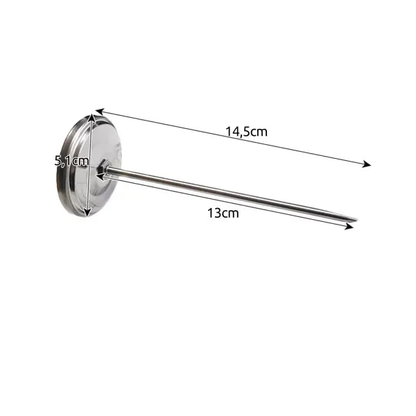 Rozsdamentes acél húsfüstölő hőmérő 0-120 °C, 13 cm szonda