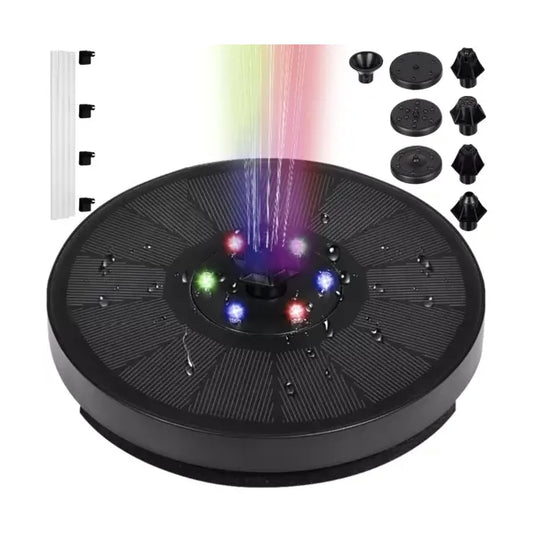 Gardlov lebegő napelemes kerti szökőkút RGB LED világítással, 7 fúvókával