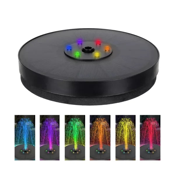 Gardlov lebegő napelemes kerti szökőkút RGB LED világítással, 7 fúvókával