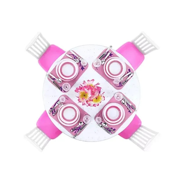 43 részes baba bútor szett asztallal és 4 székkel, 29 cm-es babákhoz