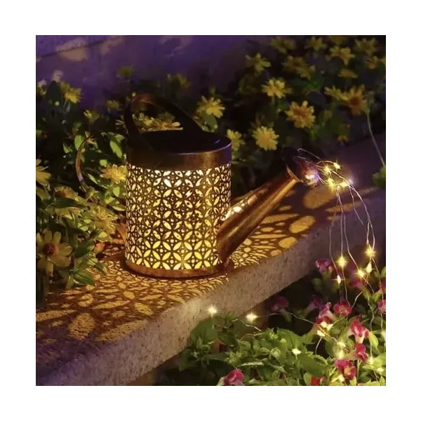 Napelemes öntözőkanna kerti lámpa 60 LED meleg fehér 81 cm